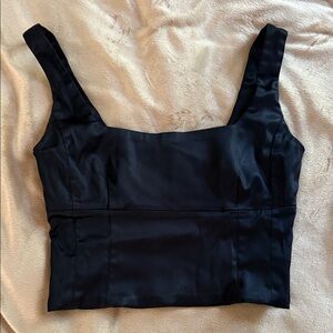 Aritzia black square neck crop top size XS